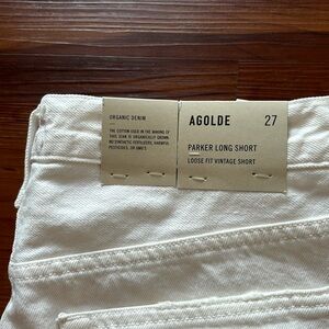 Agolde white Parker long short- 27, never worn, tags on